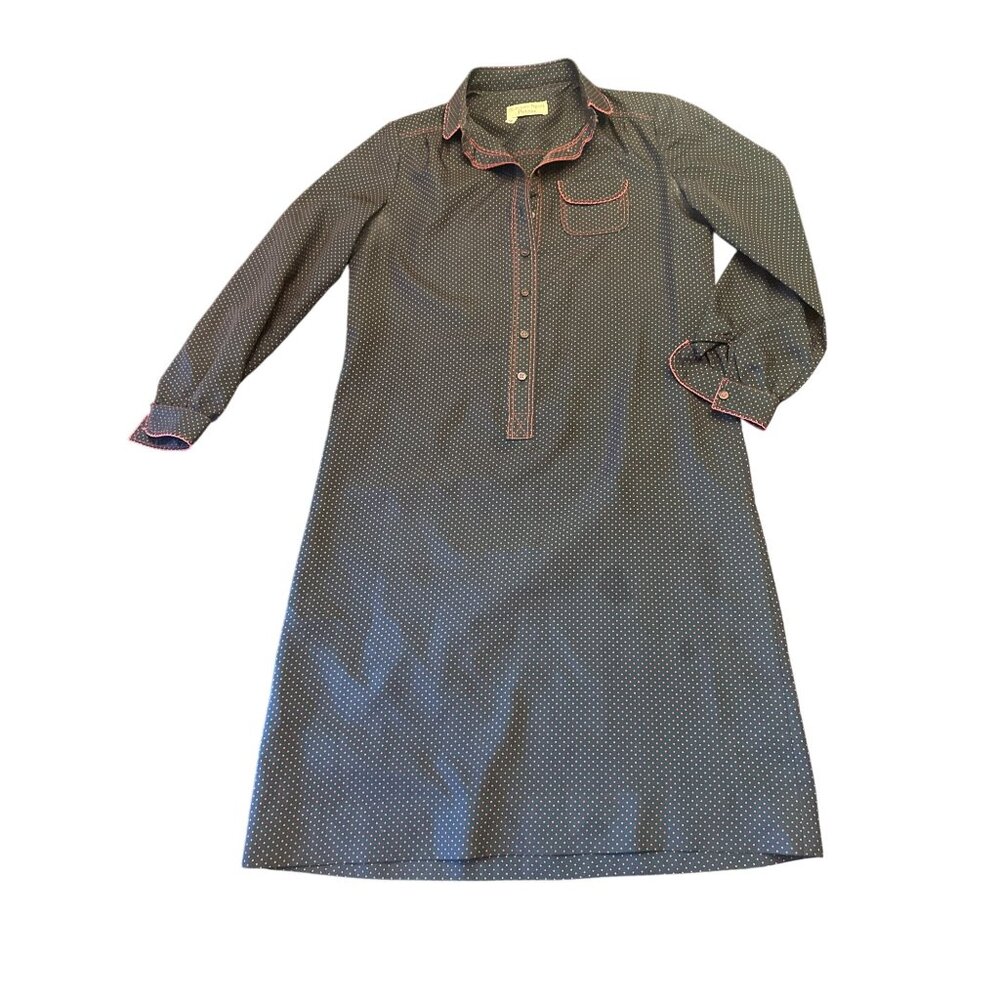 Schrader Sport Retro Black &‎ Red Polka Dot Button-Up Dress Size 10